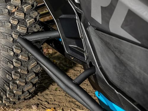 Miniatura 6 de SuperATV Nerf BarsRock Sliders para Can-Am Maverick X3 (modelos de 72 pulgadas)  Tubo de acero de 1.75 pulgadas de diámetro  Montaje atornillado