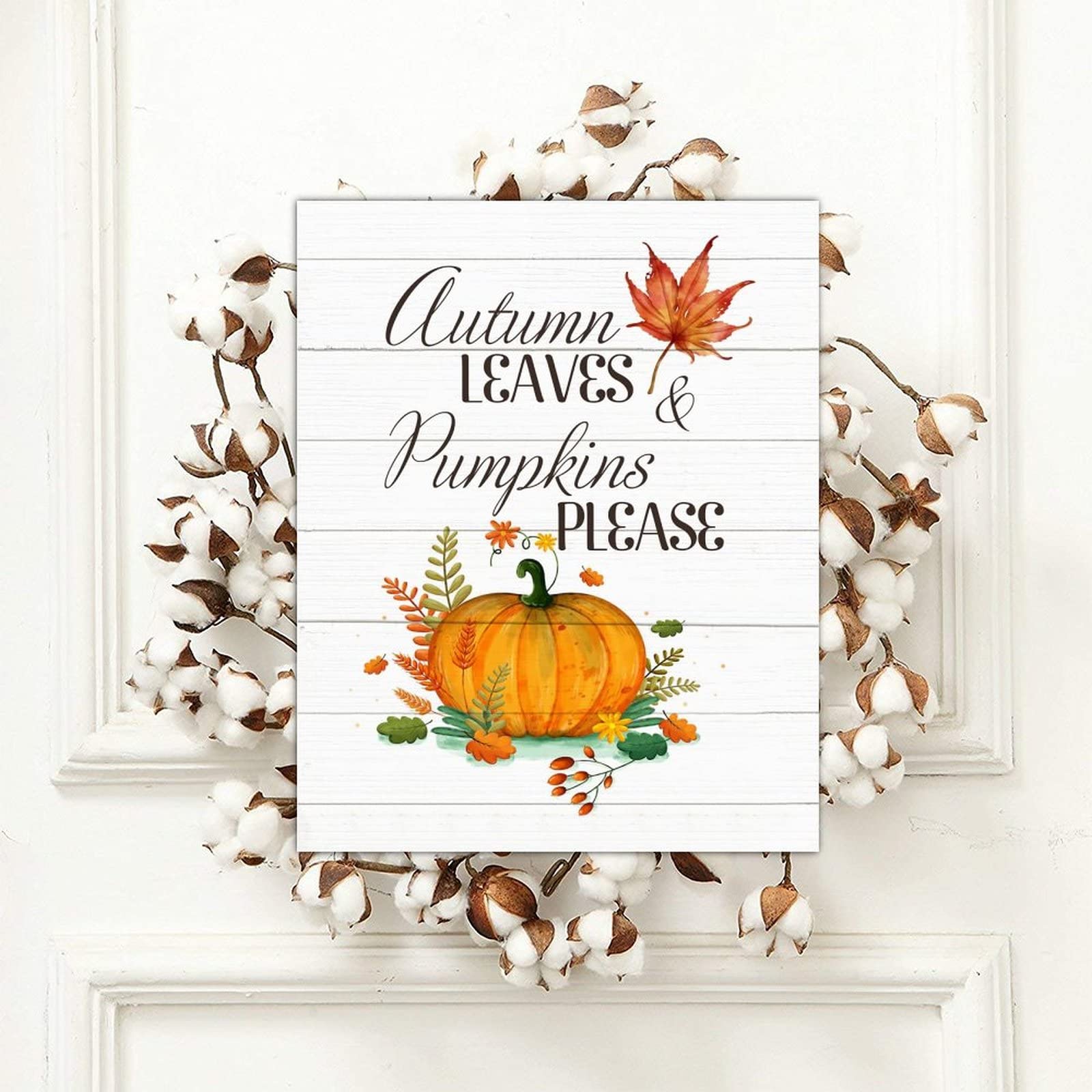 Britimes Herbst-Willkommenskranz Türschild – Mit Kürbis, Sonnenblume & Ahornblatt, 30x30 Cm, Holz, Für Haustür & Veranda