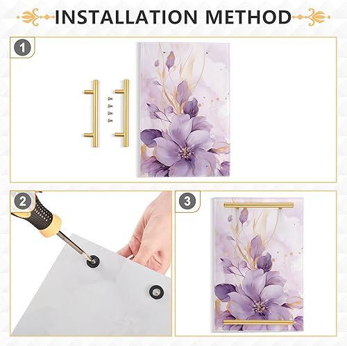 Miniatura 2 de Bandeja de tocador rectangular de mármol dorado morado bandeja de baño rectangular de acrílico para centros de mesa, decoración moderna del hogar