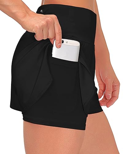 2 in 1 Running Shorts - A Black - S