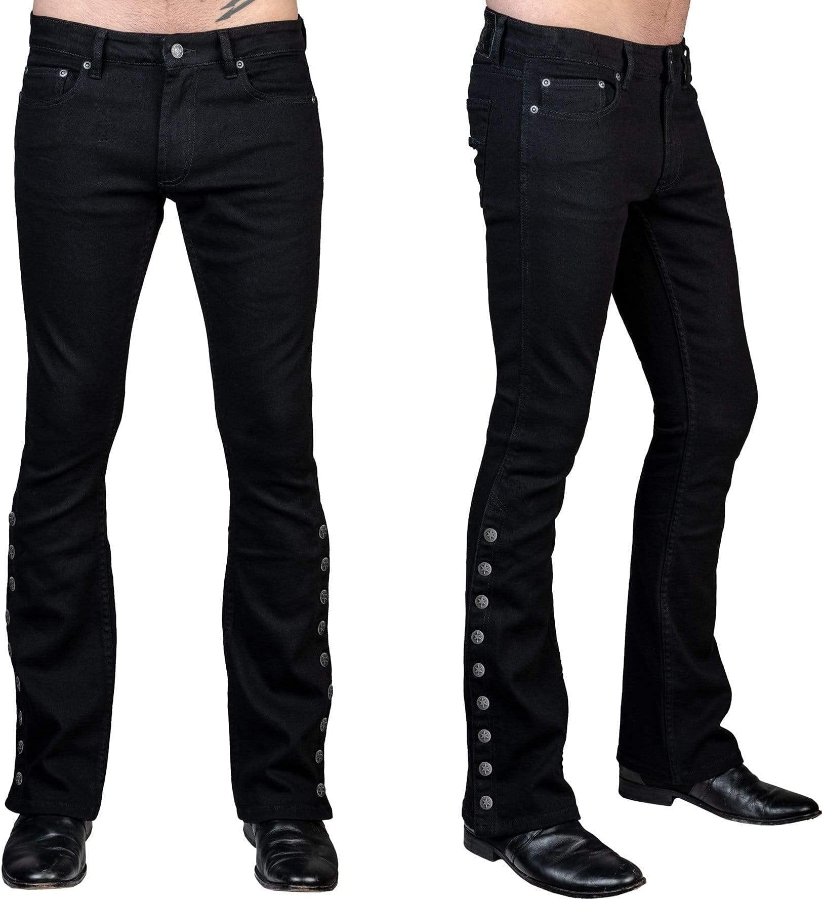 Wornstar Hellraiser Side Button Jeans - Black
