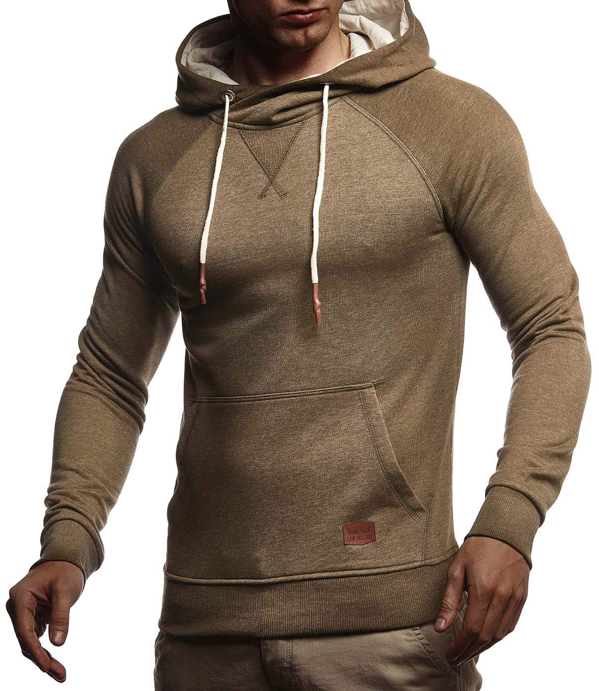 Leif Nelson Herren Pullover Hoodie Kapuzenpullover Longsleeve Basic Sweatshirt Sweater LN8153
