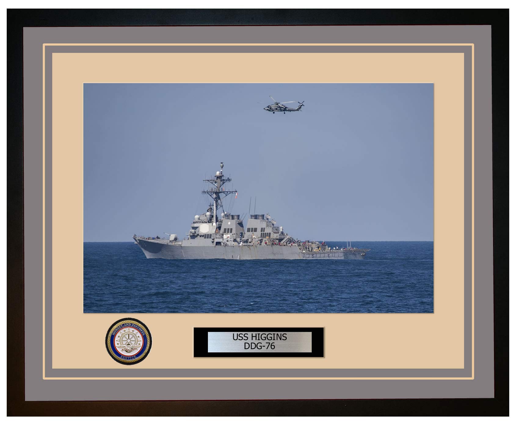 Amazon.com: USS Higgins DDG-76 Framed Navy Ship Photo 118DDG76Grey
