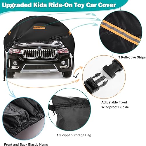 Miniatura 5 de Funda de coche para niños, funda impermeable para ruedas eléctricas grandes, 420D, universal, para ruedas eléctricas, Jeep y vehículos eléctricos