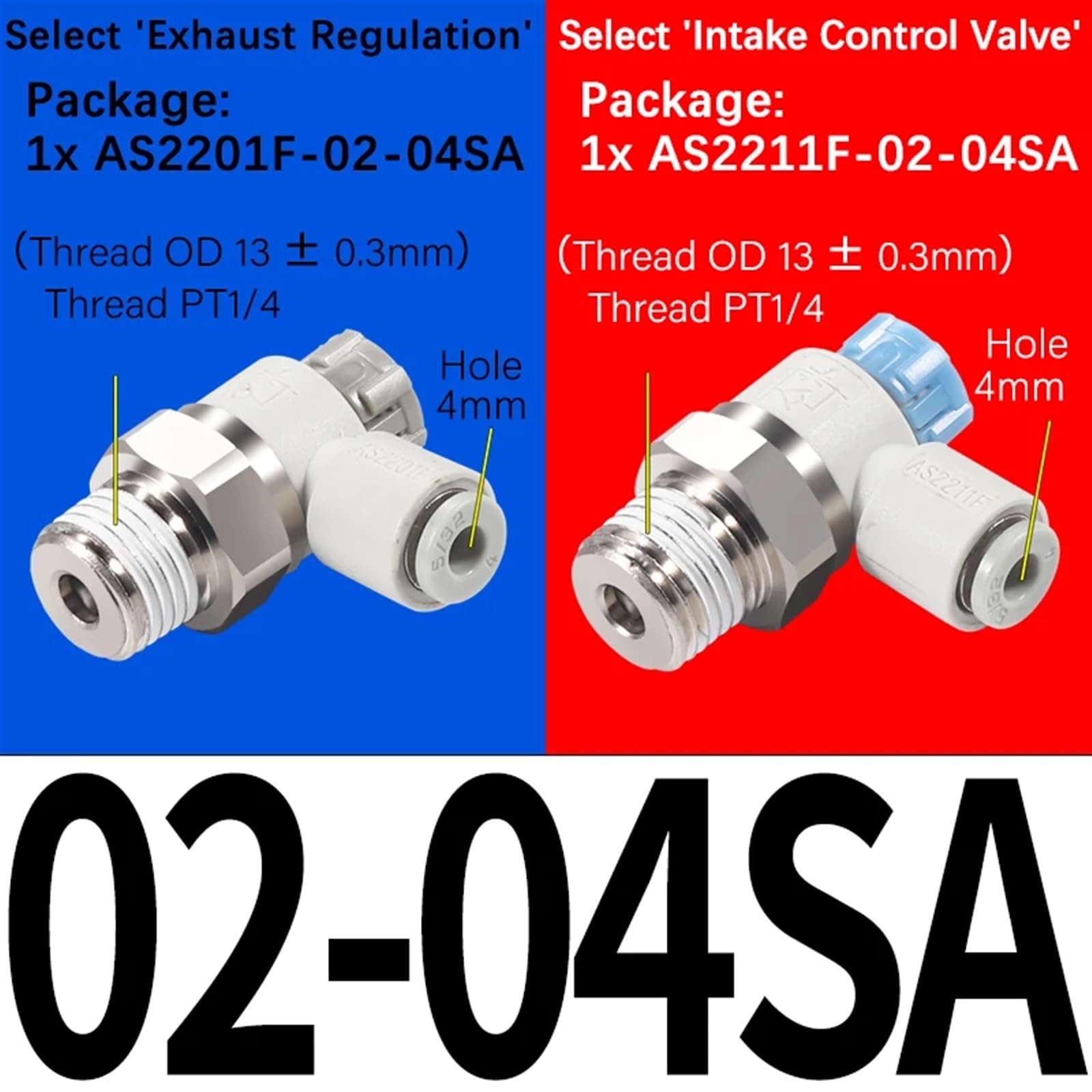 AS1201F AS2201F 3201F regulator prędkości z mocowaniem jednym dotknięciem zawór przepustnicy pneumatyczny (03-10SA, regulacja wydechu)