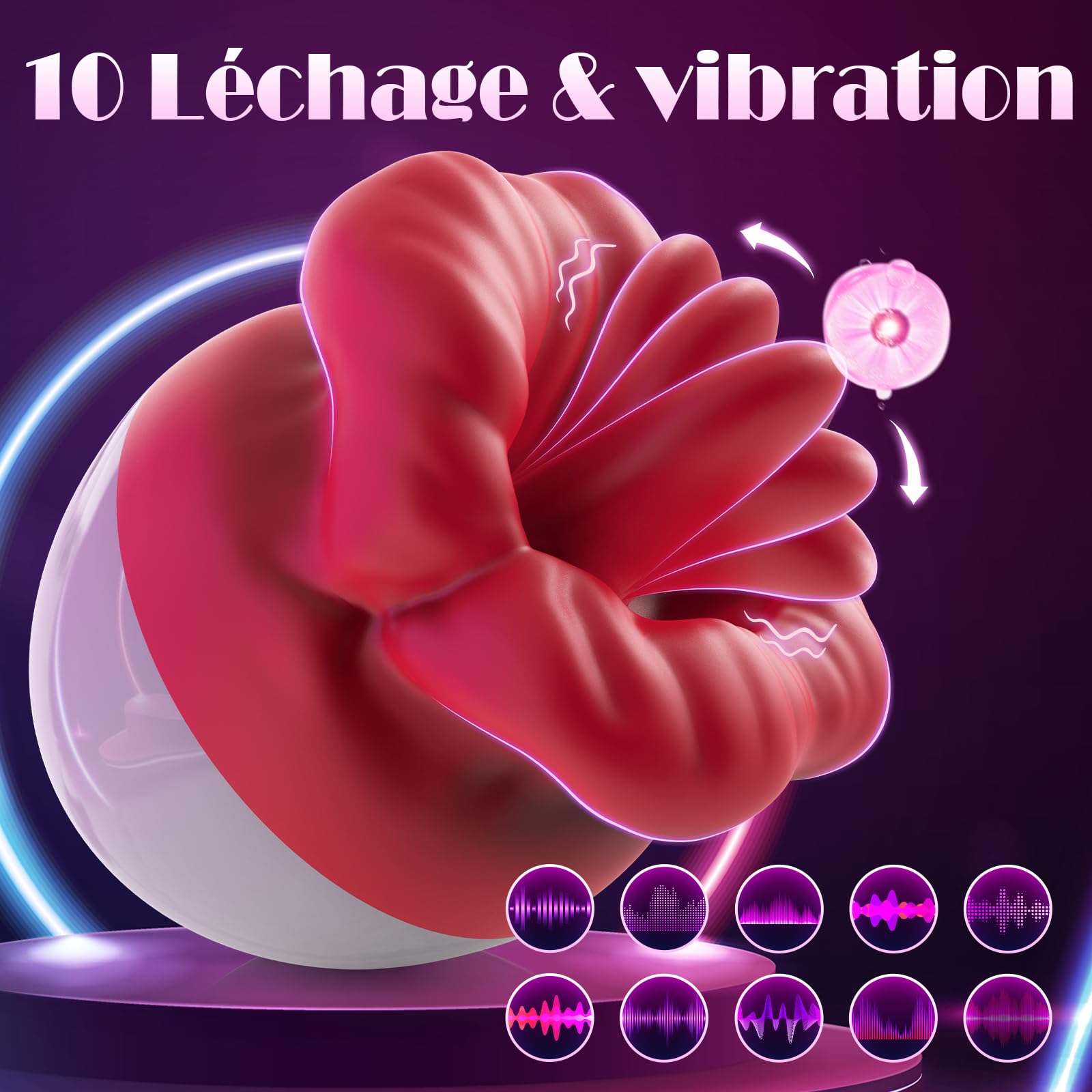 Vibratore Lingua per Donna Sex Toys con 10 Modalità di Vibrazion, Vibratoreper Donna Professionale per Punto G Squirting, Succhia Clitoride per Donna Vibratori Sex Toys per Donna Coppie