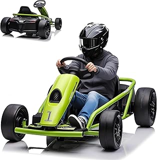 Kart eléctrico Go Kart de 24 V para niños de 8 a 12 años, con 2 motores de 300 W, música y arranque suave