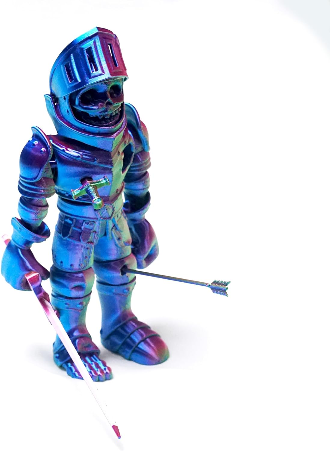 3D Printed Model Skull Warrior,Flexible Skeleton Man Statue,Joint Mobility,Home Office Decor,Interesting Toys for Autism/ADHD,Festival Gifts,Fidget Toys, Executive Desk Animals Toy (GB)