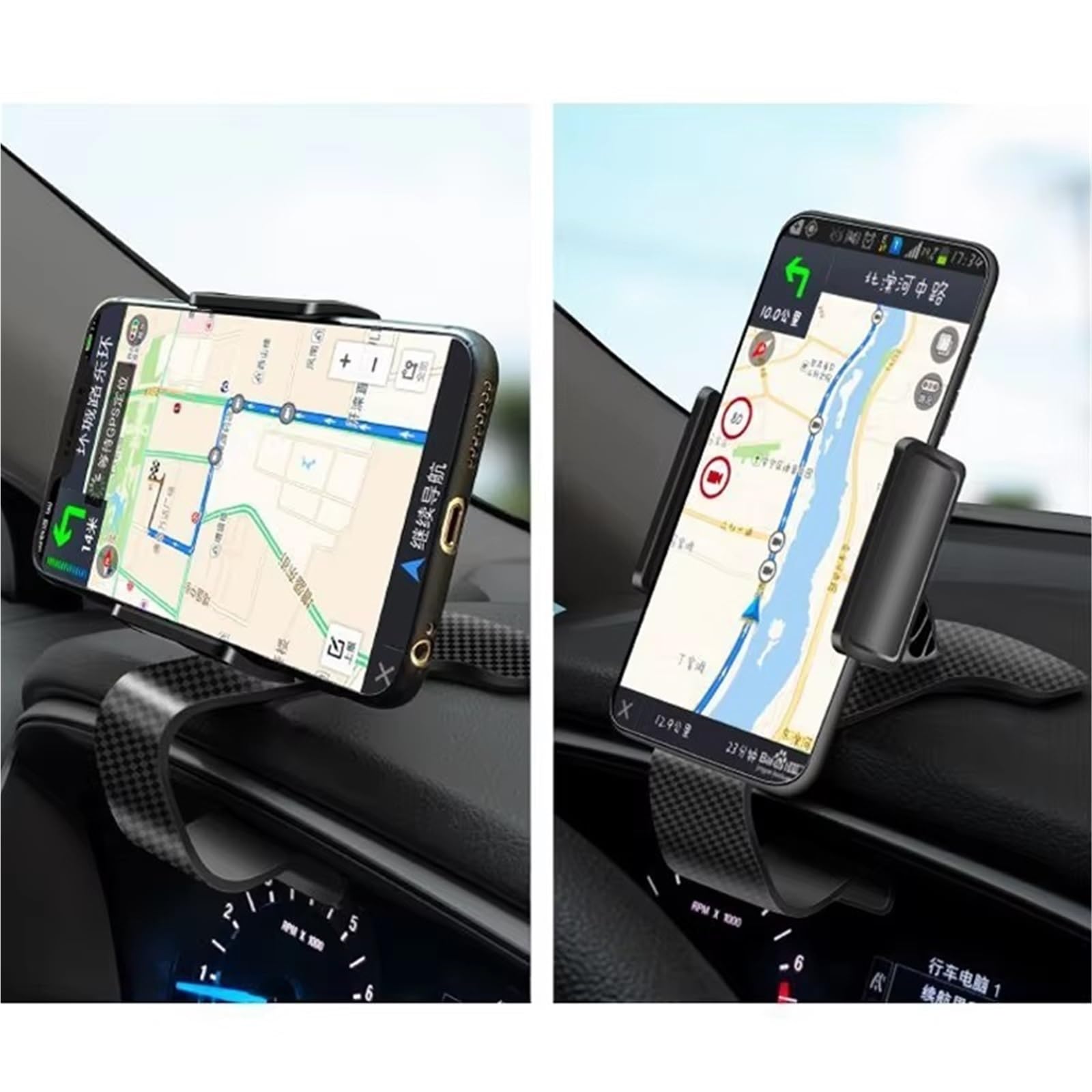 Per Iphone Universale Xmxczkj Auto Telefono Cruscotto Clip Supporto Cellulare Universale Auto GPS Supporto Porta Cellulare Auto(Black-LX20)