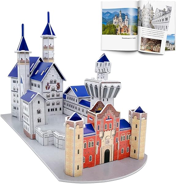 Amazon _ 世界名所 ノイシュヴァンシュタイン城 模型 立体パズル 知育玩具 人気 プレゼント おもちゃ 子供 インテリア 置物 工作キット ギフト 組み立て 城 手作る モデル 贈り物 3D 構造 パズル 誕生日 入園祝い _ 立体パズル _ おもちゃ