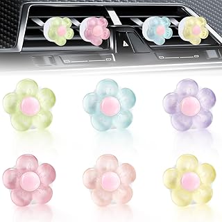 6 PCS Flower Vent Clips For Car, Cute Daisy Car Air Vent Clips, Air Conditioner Outlet Cars Vents Decor, Cars Decorations Accessories (6 Colors)