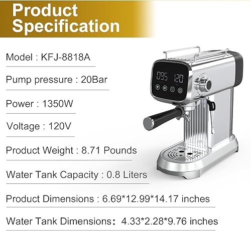 Miniatura 2 de Máquina de café expreso AMZRIGG