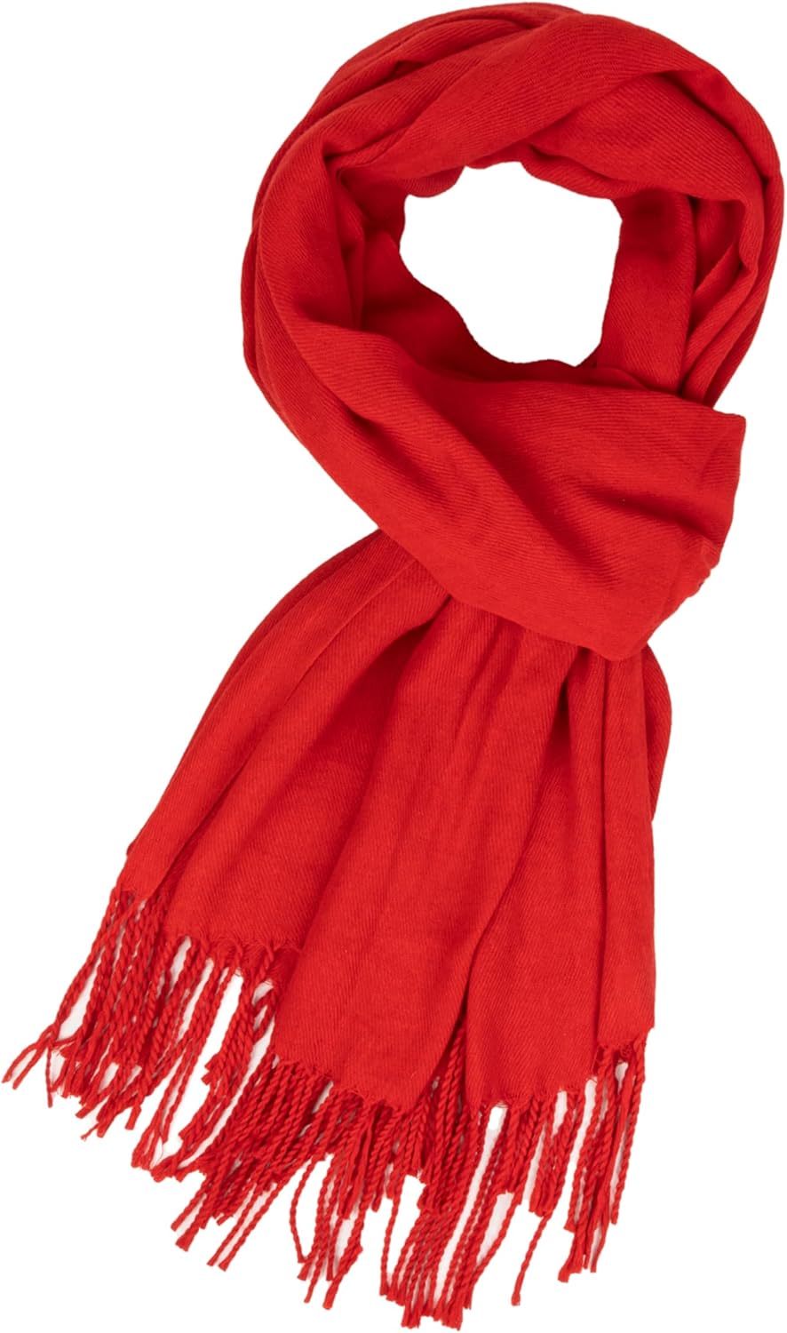 Winter Scarf for Women Men Classic Solid Color Warm Soft Cashmere-Feel Tassle Long Shawl 79 * 28in - Image 2