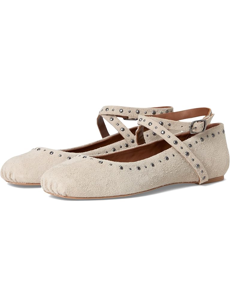Khaki Free People Grace Gems Ballet Flats