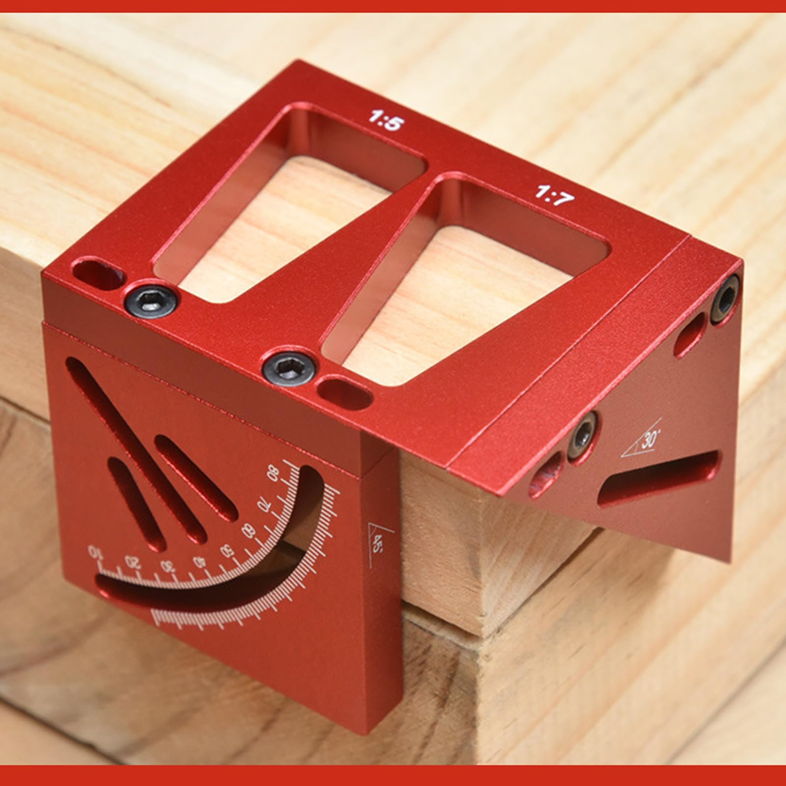 3D Multi Angle Measuring Ruler Woodworking Square Protractor Aluminum Alloy 90 Degree Drawing Line Layout Measuring Tool for Woodworkers