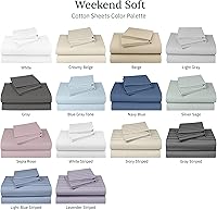 Vista 6 de California Design Den - King Sheets Set, Soft 100% Cotton Cooling Sheets Deep Pockets Snug Fit Elastic, 500 Thread Count Sateen, Hotel Quality, 09