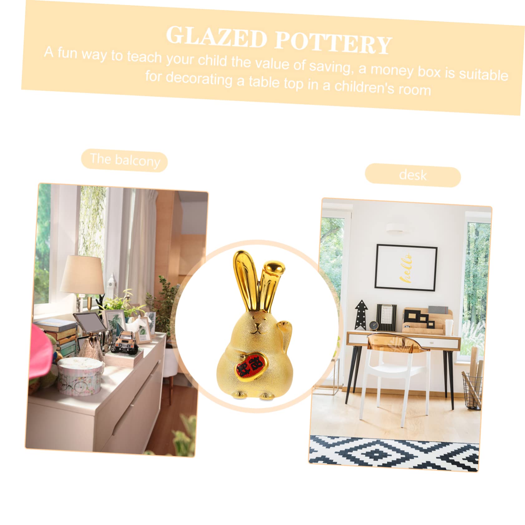 VICASKY 3pièces Forme De Lapin Doré à Décorative pour Adultes pour Et Accessoire De Bureau Et