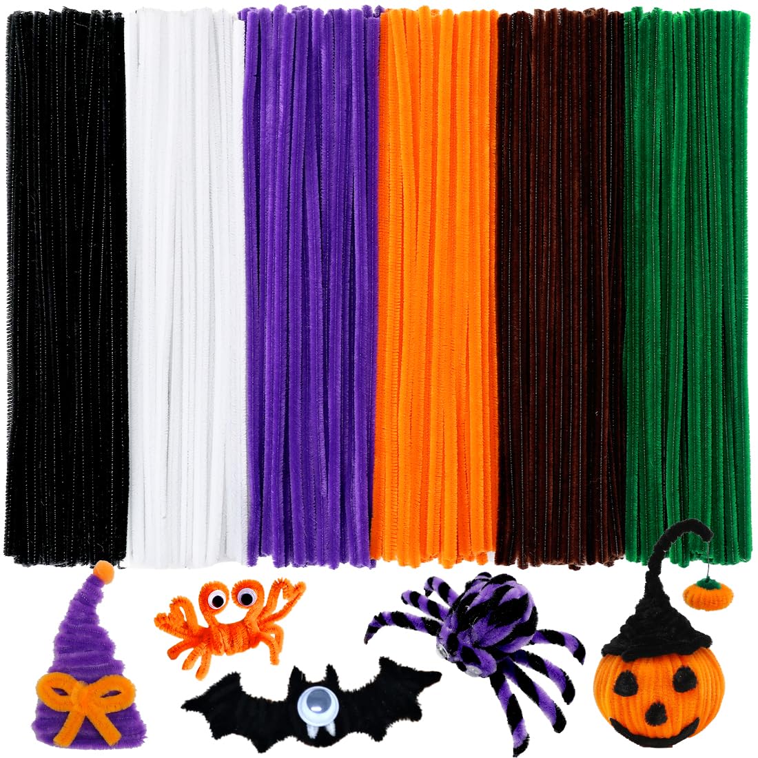 Praisebank 150pcs Halloween Pipe Cleaners for Crafts