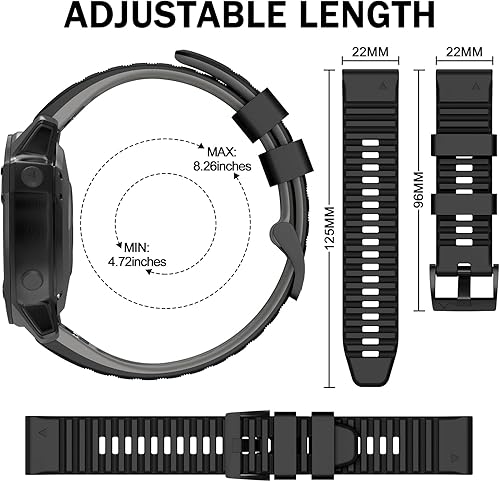 Miniatura 5 de ISABAKE Compatible con Fenix 6 Watch Band para Fenix 6 ProFenix 5Fenix 5 PlusFenix 7Forerunner 935Forerunner 945Approach S60Quatix 5