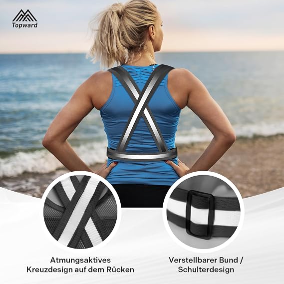 Topward Running Vest Mobile Phone Holder Jogging Vest High-Vis Reflective Safety Vest for Men and Women - Lightweight Mobile Phone Case for Jogging Running and More