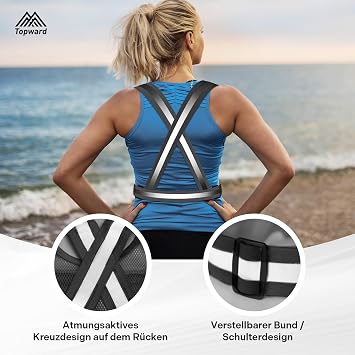 Topward Running Vest Mobile Phone Holder Jogging Vest High-Vis Reflective Safety Vest for Men and Women - Lightweight Mobile Phone Case for Jogging Running and More