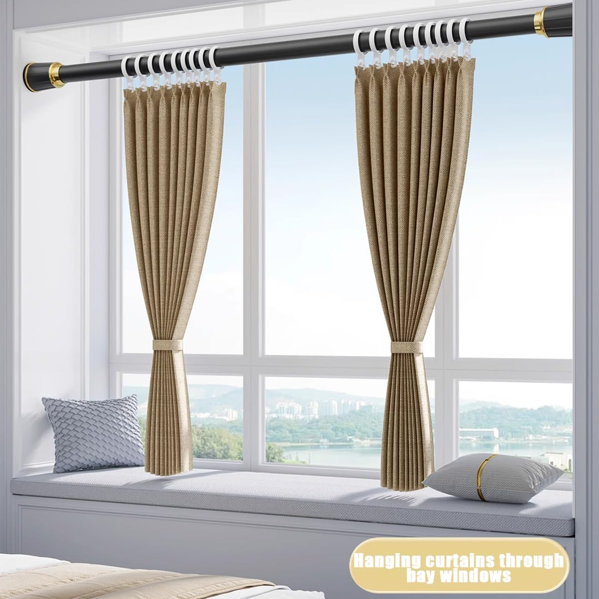 Barra de acero inoxidable de alta calidad ajustable de 40 a 500 cm, 3 m de diámetro, ideal para armario, ducha, separador de ambientes (color acero inoxidable)