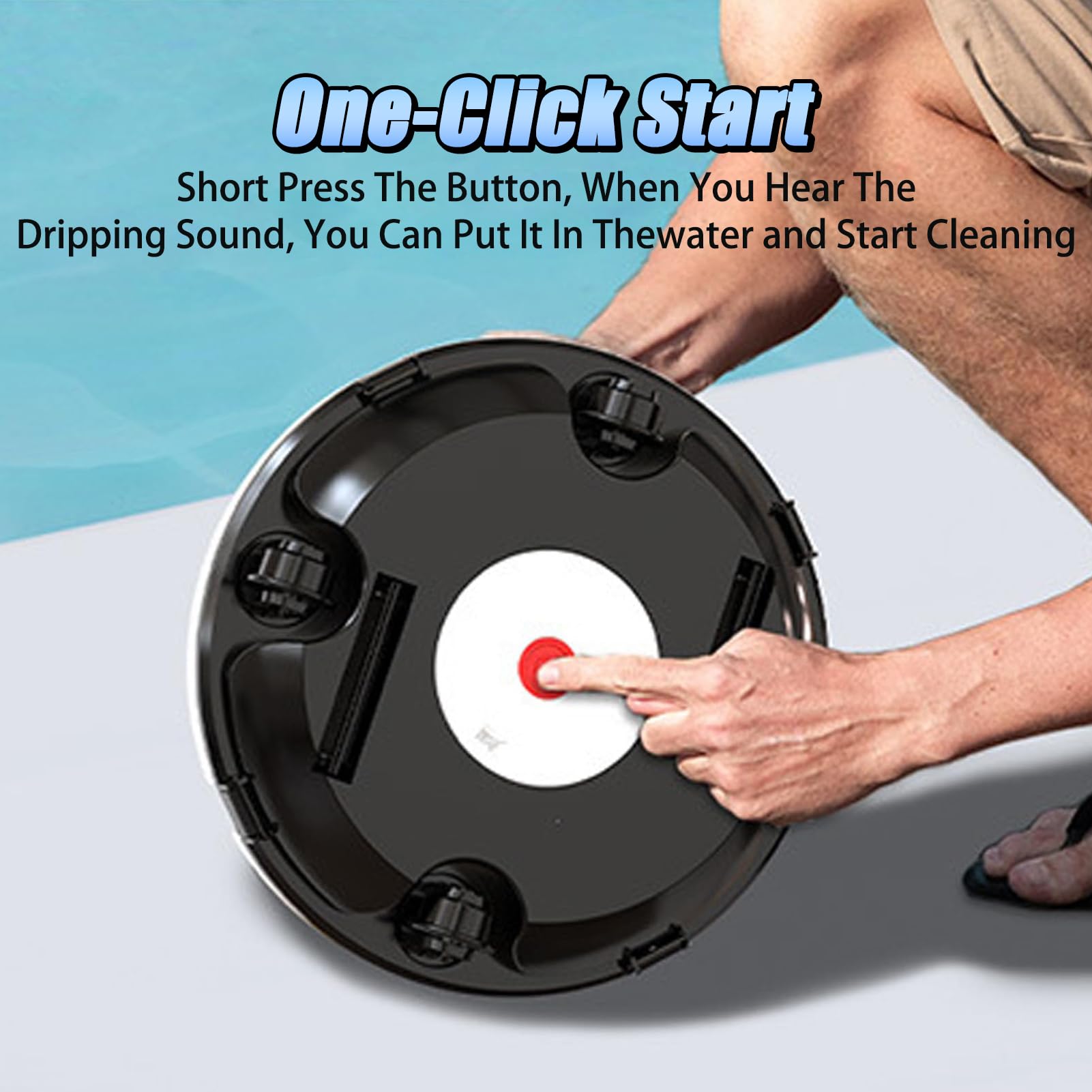 Aspirateur de piscine automatique, robot sans fil avec navigation intelligente et batterie de 5200 mAh, évitement automatique des obstacles, densité de filtre de 180 μm