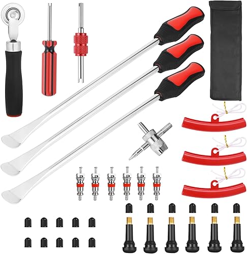 Miniatura 9 de Kit de cambiador de neumáticos de servicio pesado de 14.5", 32 piezas de herramientas de reparación de neumáticos para motocicleta para dirt 14.5