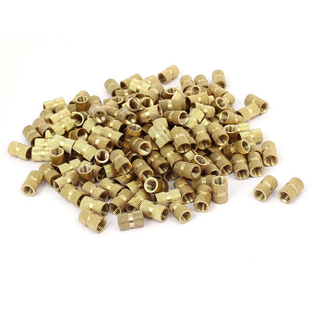 M8x16mmx10mm Brass Female Threaded Knurl Round Insert Embedded Nut 200pcs (aebc0aa76e32a5ef6be0fc178dee532d)