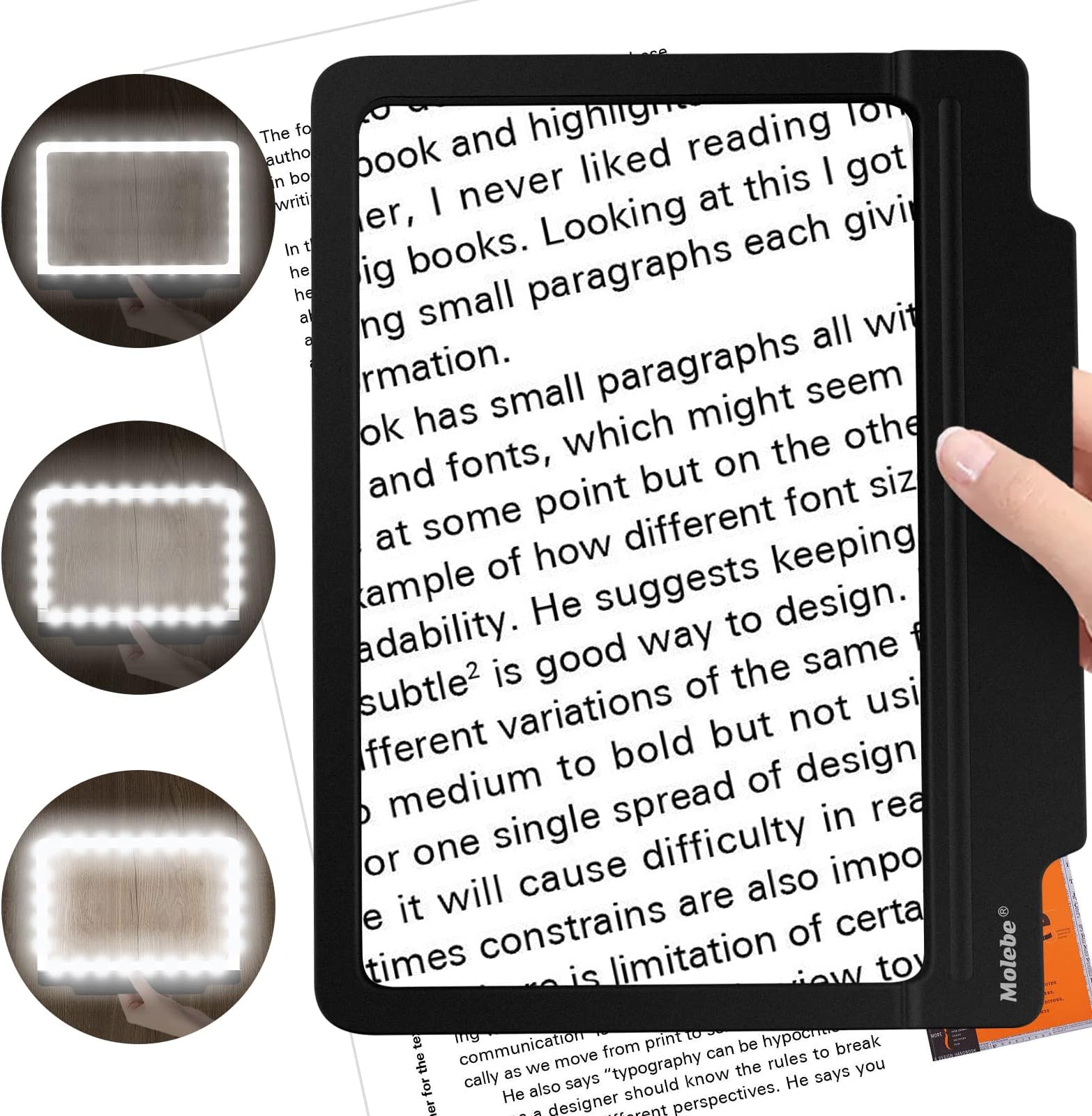 Loupe pour la Lecture, loupe 4X Grande et légère avec 36 lumières LED