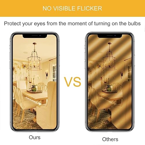 Miniatura 6 de Cotanic Bombilla LED para candelabro, regulable de 2700 K, blanco cálido suave, E12, base pequeña, tipo B, equivalente a 60 W, bombilla de vela B11