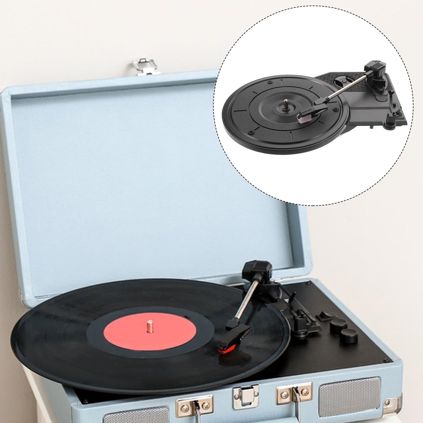 Movimento per Giradischi Vintage Nero in Plastico, Stile Classico | Tecnologia Avanzata del Piatto, Resistente All’usura, per Principianti e Amanti della Musica