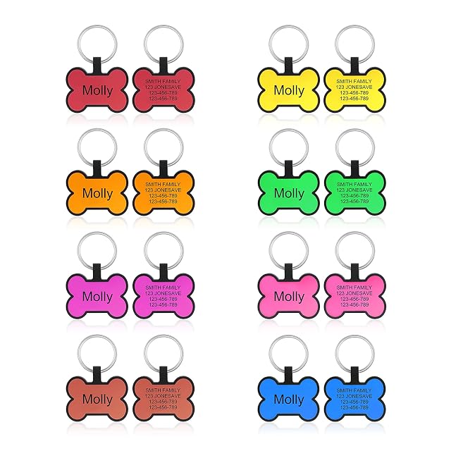 Foto 7 de 7 de jewelora Versión mejorada Escultura Placas de identificación para perros personalizar Etiquetas de ID…