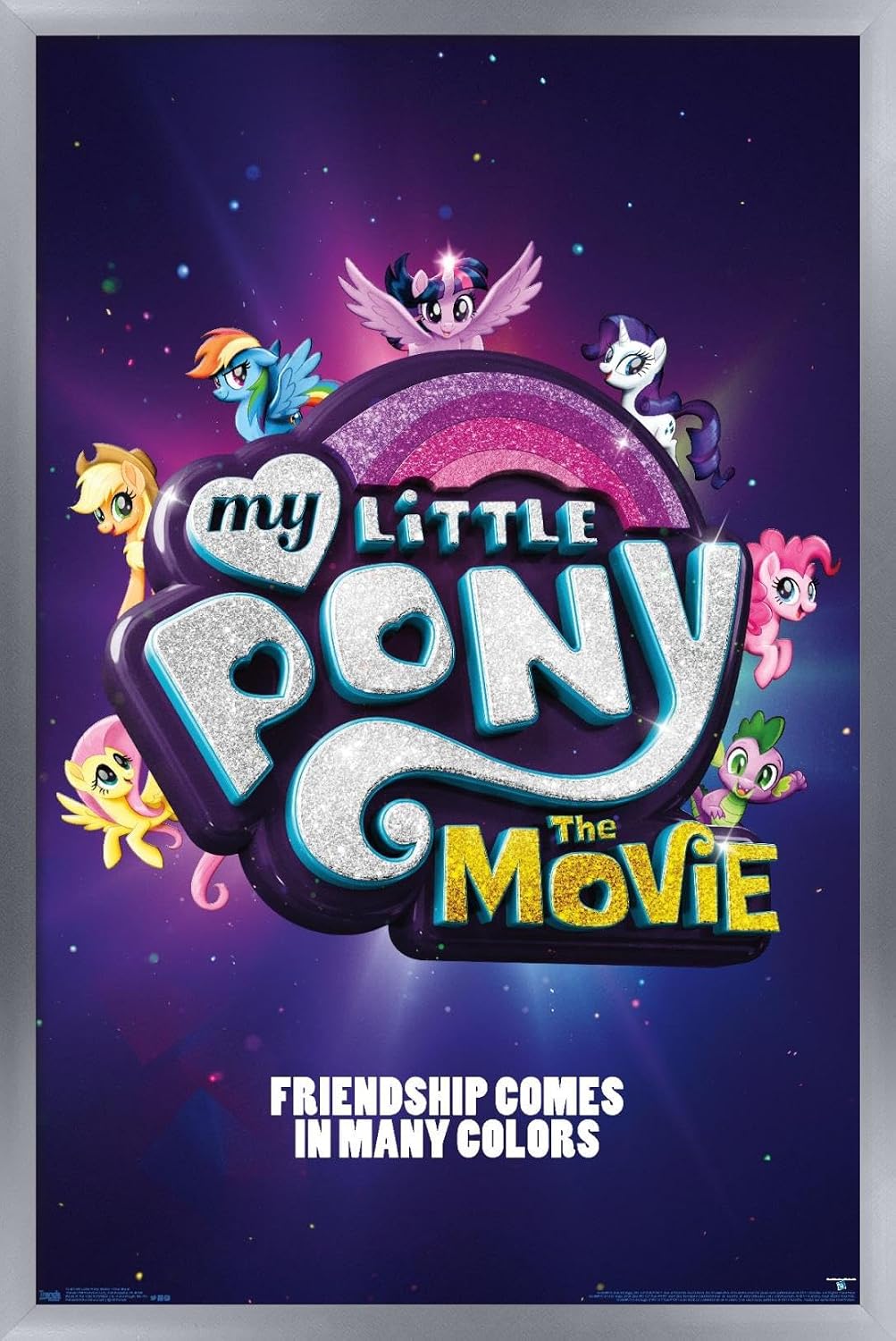 Trends International Hasbro My Little Pony Movie - One Sheet Wall Poster, 14.725" x 22.375", Silver Framed Version