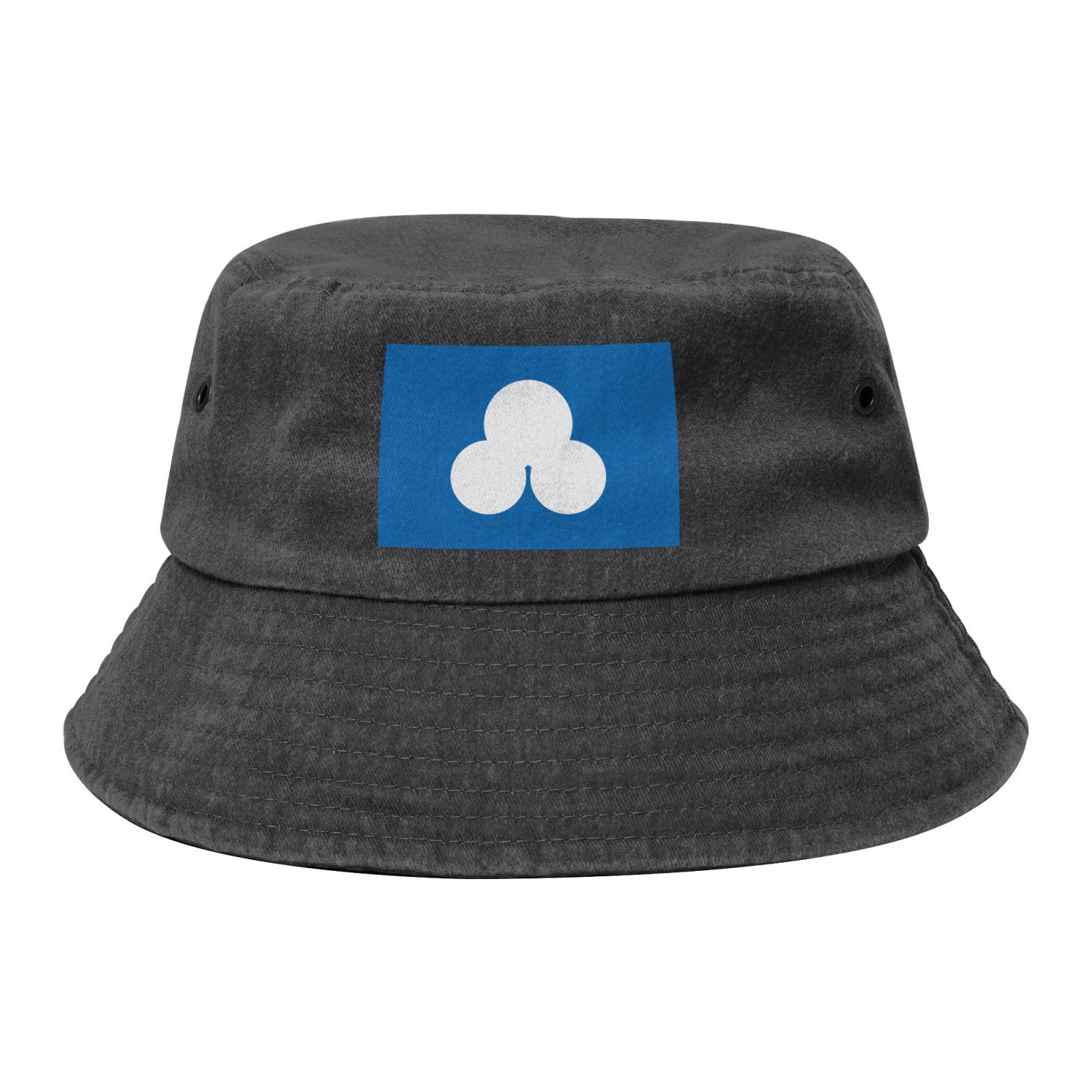 Flag of Sumoto Hyogo Denim Bucket Hat Adult Unisex Fishing Sun Hat Black