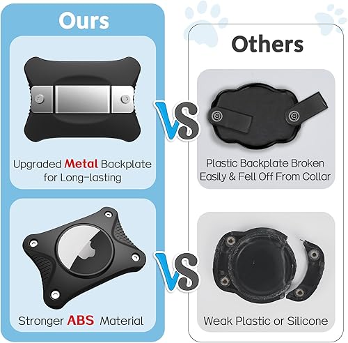 Miniatura 7 de Soporte para collar de perro Airtag ultra duradero, funda protectora personalizada para collar de mascotas, IPX7 impermeable Air Tag Tracker se