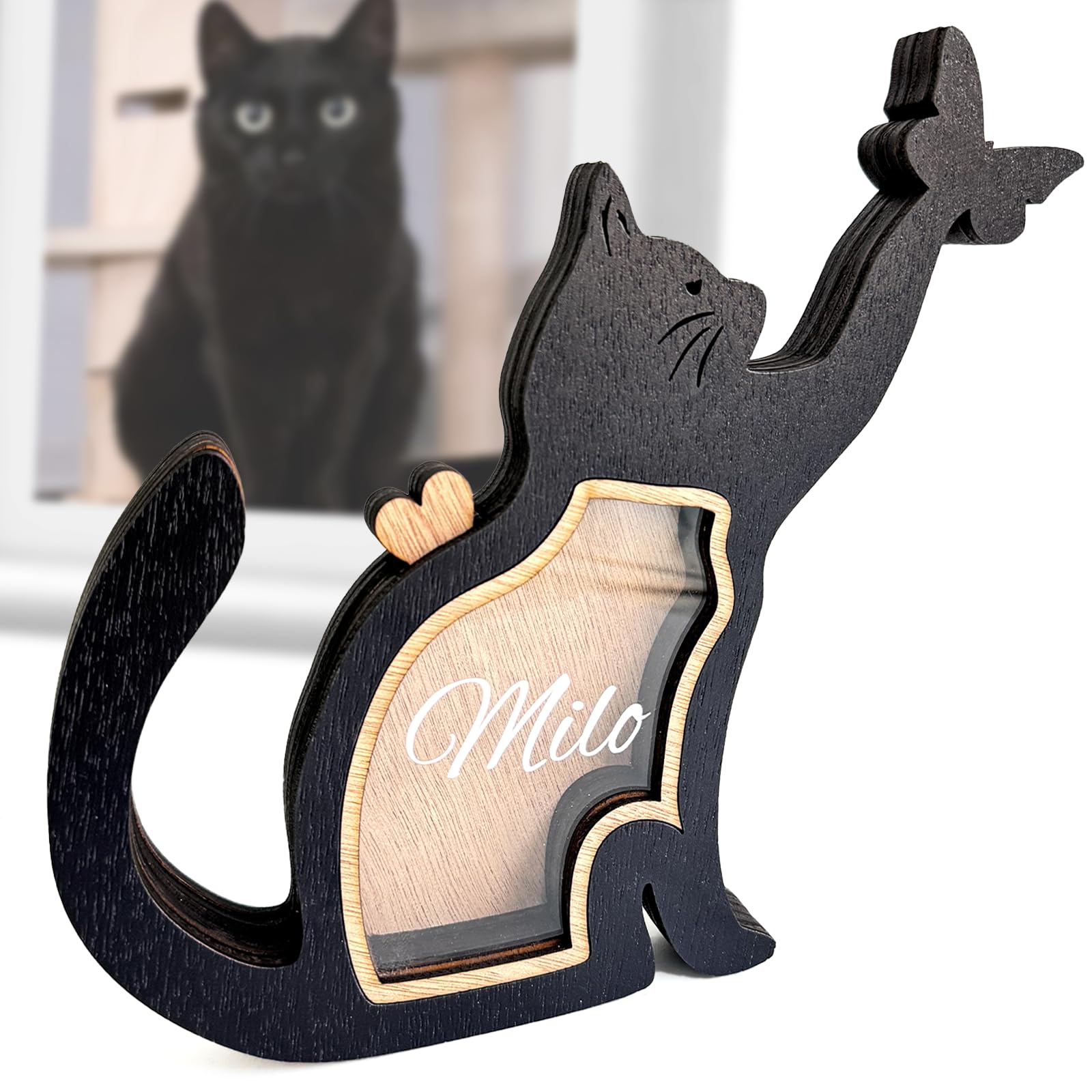 ubjva Custom Pet Fur Keepsake Box Personalized Wooden Cat - memorials and funerary pet | Mubboo