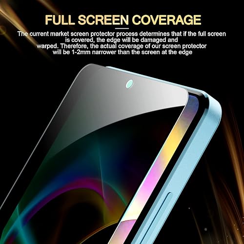 Miniatura 7 de AKABEILA Paquete de 3 protectores de pantalla de privacidad para Samsung Galaxy A14 5G vidrio de privacidad cobertura completa anti espía vidrio