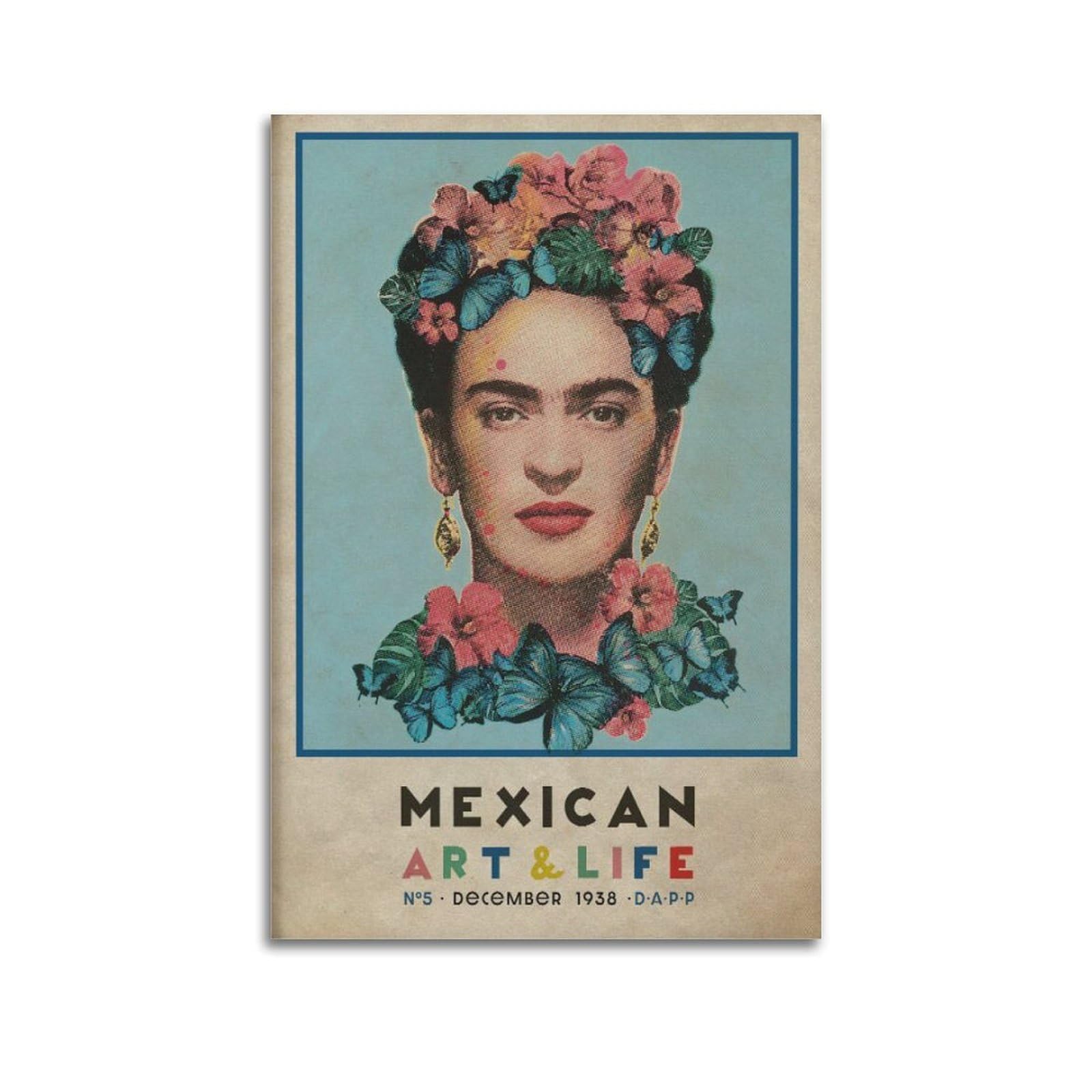 xiaoxiaoshen Frida Kahlo Mexican & Life Vintage Magazine Cover Canvas Poster Wall Art Prints Room Aesthetic Murals Bedroom And Living Decorations 20x30inch(50x75cm)