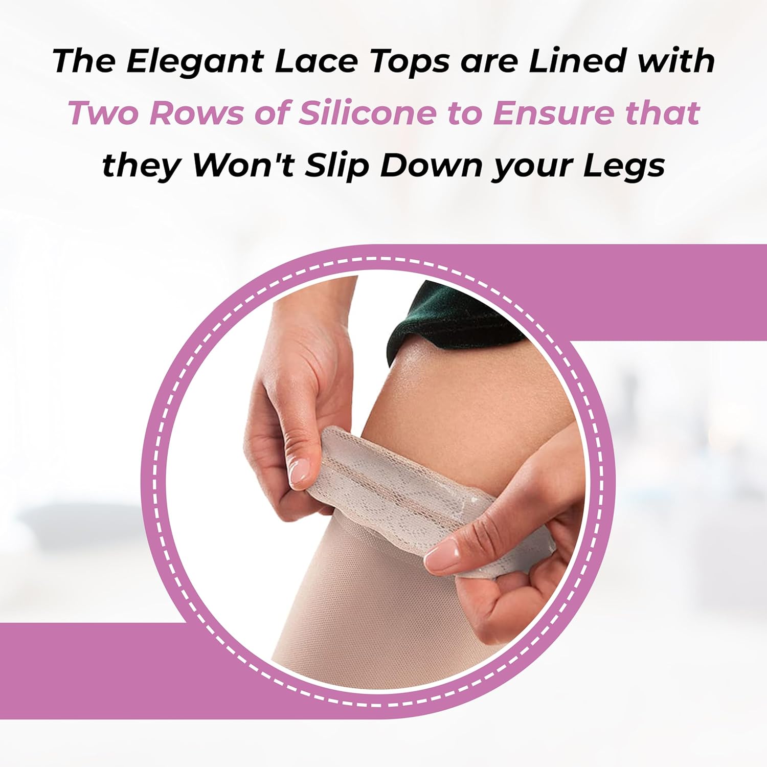 ITA-MED Sheer Thigh High Compression Stockings for Women, 20-30 mmHg Medical Compression Socks, Closed Toe - Image 3