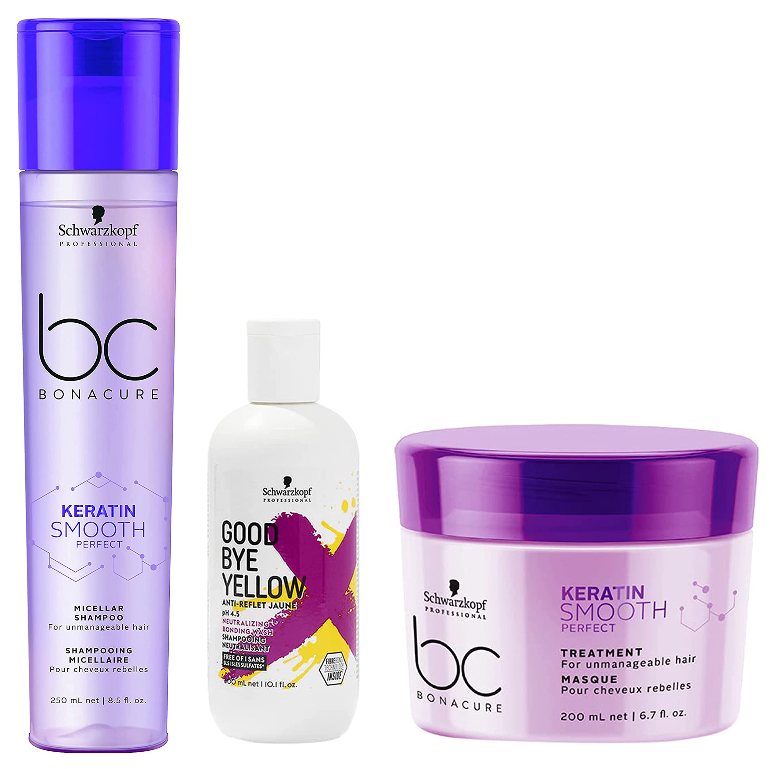 Schwarzkopf Professional Shampoo | 300 Ml&Schwarzkopf Professional Bonacure Keratin Micellar Shampoo &Schwarzkopf Professional Bonacure Conditioning Treatment Hair Mask