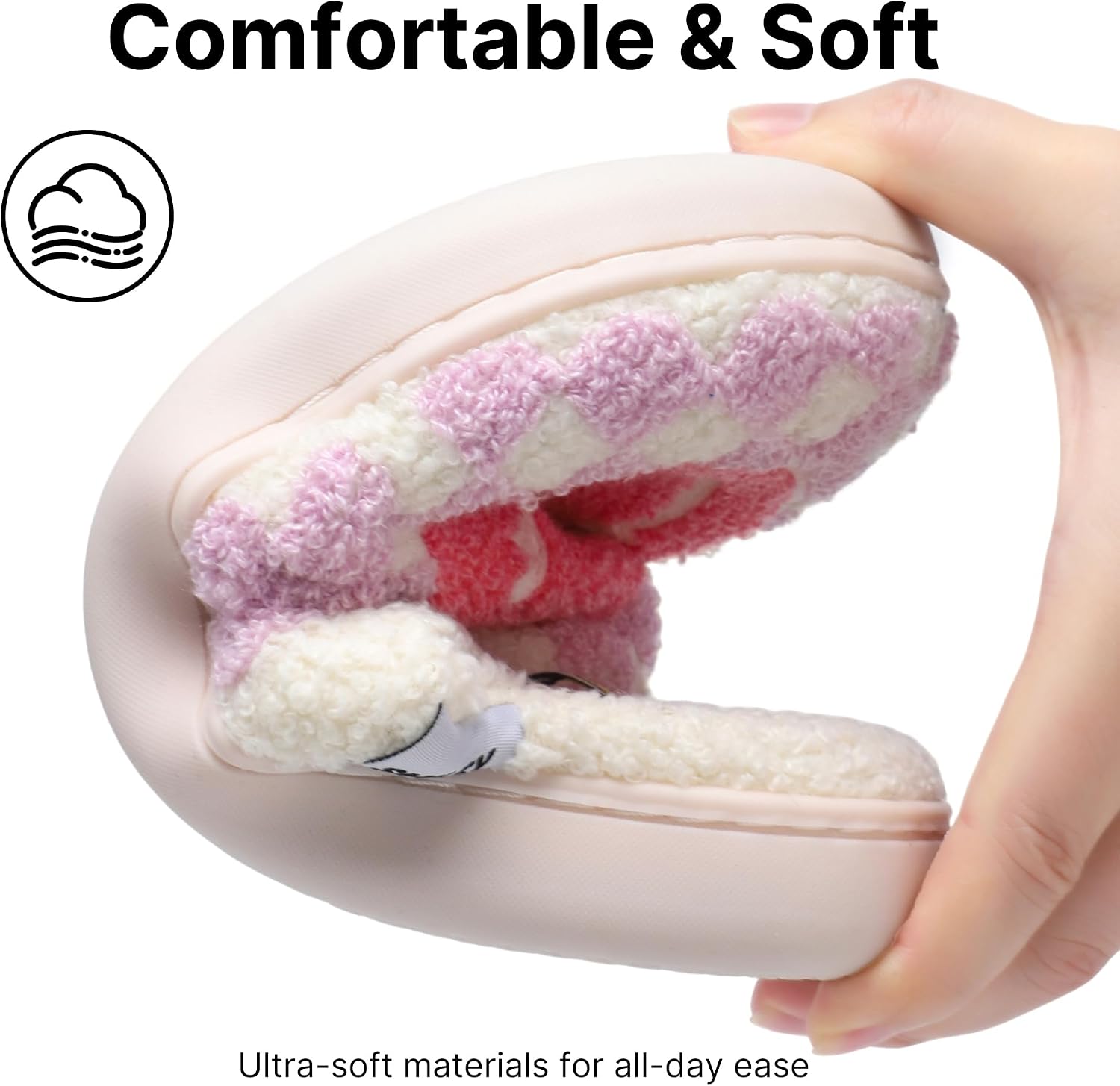 SMILEYWORLD® Kids Slippers丨Boys Girls Smiley Face House Slippers丨Winter Warm Soft Plush Indoor Outdoor Memory Foam Fuzzy Flat Slides丨Comfy Slip-on Shoes