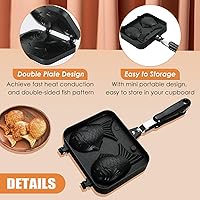 Vista 5 de MAOPINER Taiyaki Fish Shape Cake Pan Waffle Cake Maker Fish Shaped Pancake Double Pan Mold for Home DIY Cooking Party Dessert
