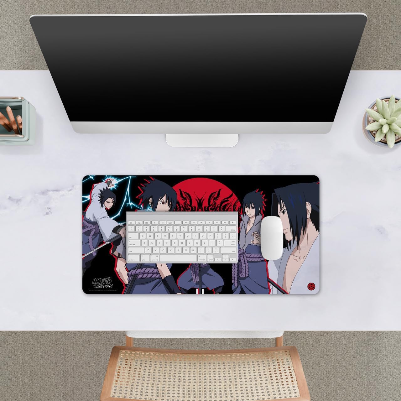 Head Case Designs Officially Licensed Naruto Shippuden Sasuke Graphic Art 23.62 x 11.81 x 0.12 inches (600 x 300 mm) - L Gaming Office Desk PC Keyboard Mouse Mat Pad