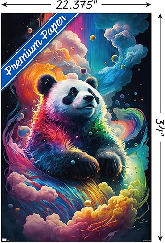 Miniatura 3 de Trends International Wumples - Póster de pared de panda neón cósmico, 22.37 x 34.00 pulgadas, versión premium sin marco