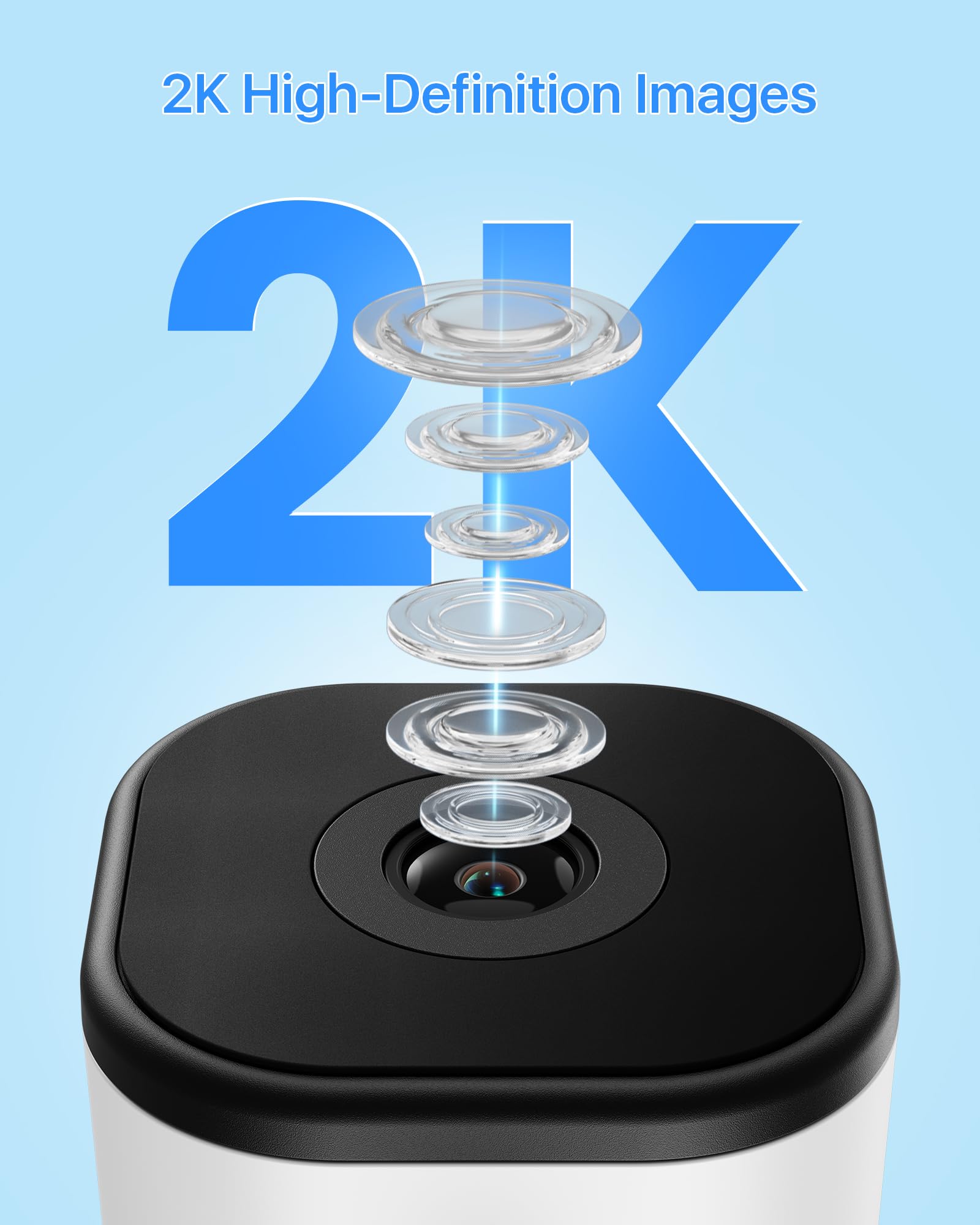 Telecamera da Finestra 2K 3MP, Non Richiede Forature | Telecamera Interno Wi-Fi 2.4/5GHz, Anti-Riflesso, Visione Notturna a Colori,Rilevamento di Persone/Veicoli,Registrazione 24/7