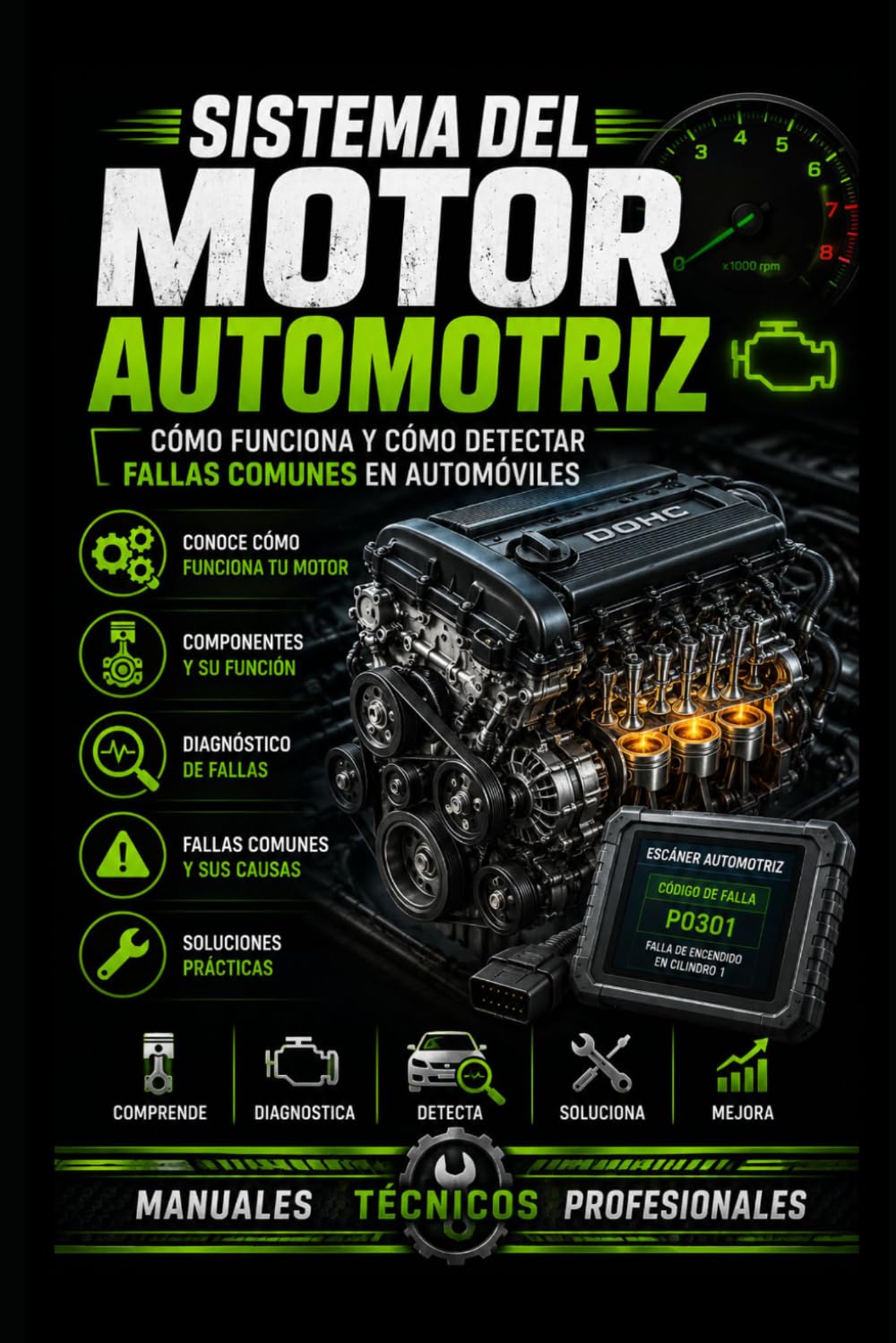 Sistema del Motor Automotriz: Cómo Funciona y Cómo Detectar Fallas Comunes en Automóviles: Manuales técnicos profesionales (Biblioteca Profesional de Mecánica Automotriz)