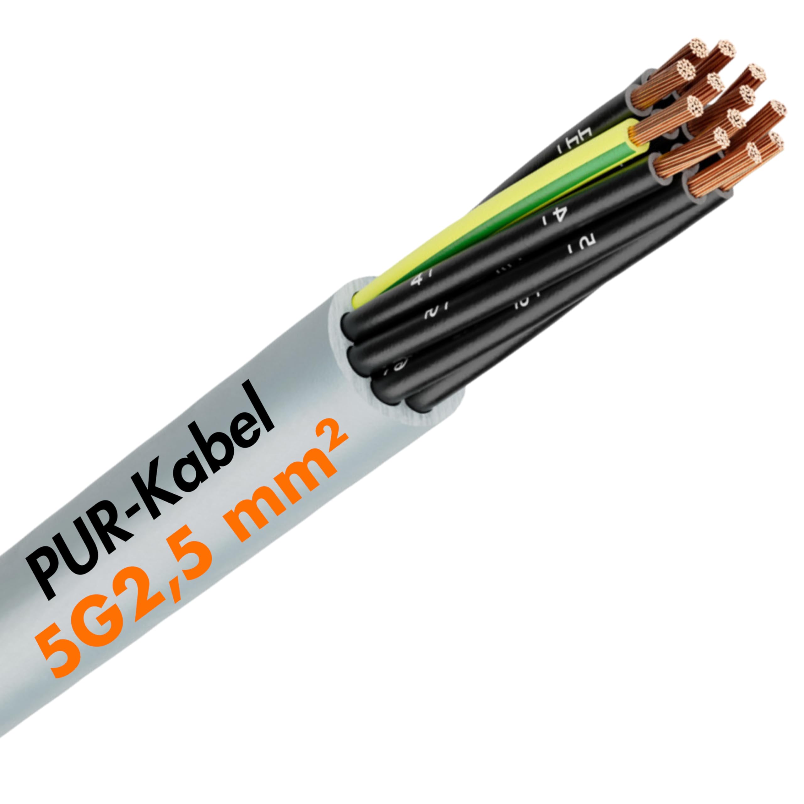 Lapp 1312405 Ölflex Classic 400 P - Cable de Control PUR 5 x 2,5 mm², 10 m | Cable de conexión gris resistente a rayos UV, aceites y abrasión, apto para maquinaria industrial y control técnico.
