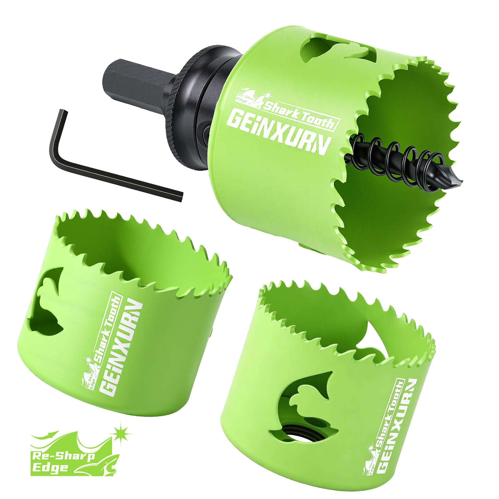 Geinxurn 2-1/2 in(64mm) Hole Saw Set, HSS Bi-Metal Hole Cutt -17