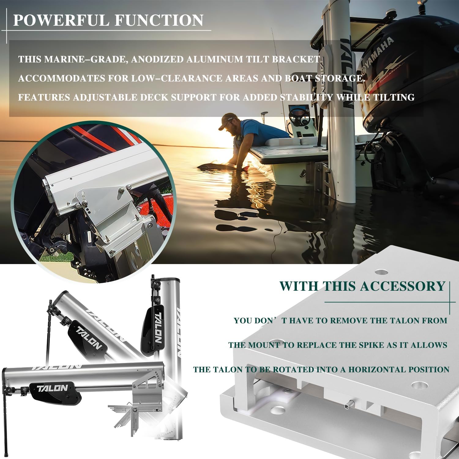 1810222 Talon Tilt Bracket Compatible with All Three-Stage, 8/10/12/15-Feet Talons Shallow Water Anchor